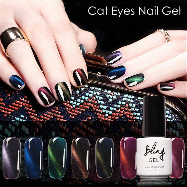 Großhandel - Bling 3D Cat Eyes UV-Gelpoliermittel 6 ml Soak Off LED-Nagel-Magnetlack Langlebig 30 Tage