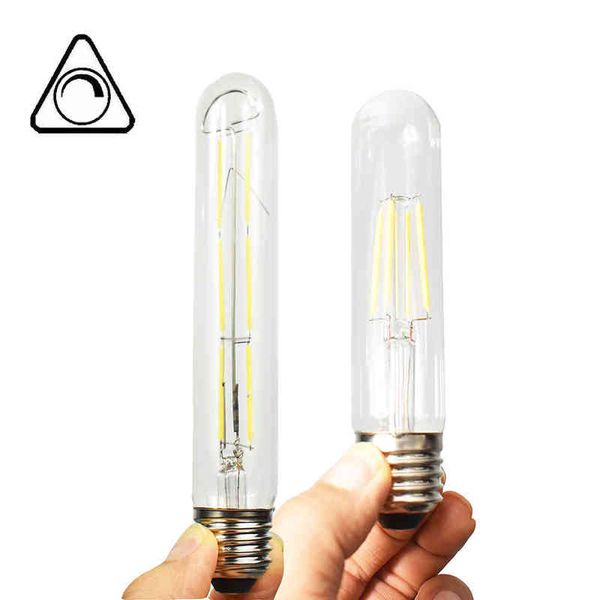 120V Dimmable T30 Bulbe Lampe 3000K 4000K 6000K profondeur Damine Slim Tubular LED Filament Edison Style 4W 6W Shop Light Decoration H220428