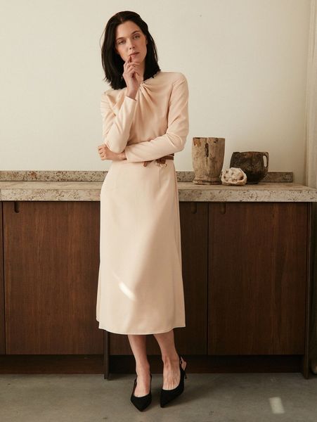 

motf premium twist front flowy dress q4os#, Black;gray