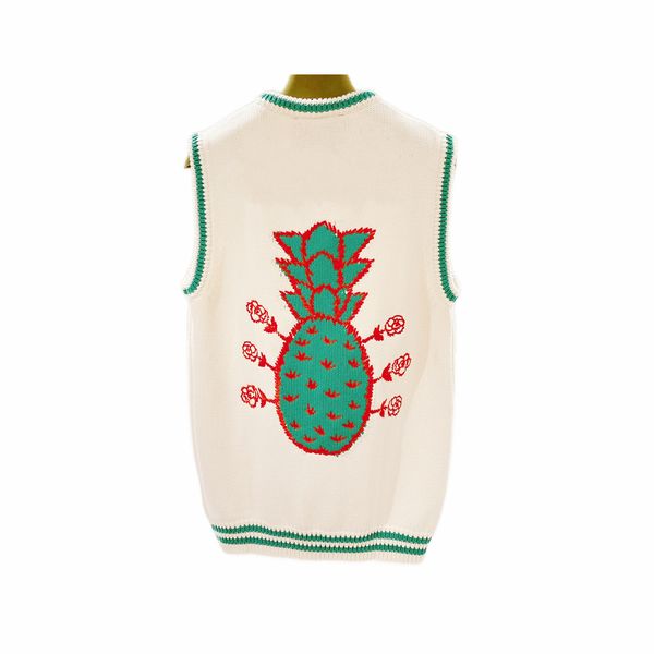 

luxury men's women's wool knitted sweater wears jacket v-neck cardigan vest waistcoat pineapple series coat,quality, White;black