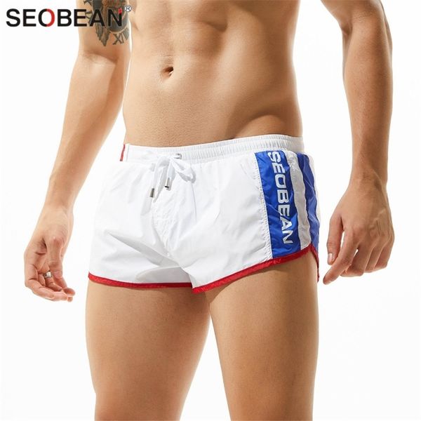 

seobean shorts mens bermuda beach men male brand board men s short leisure fitness fashion jogger 4 colors 220615, White;black