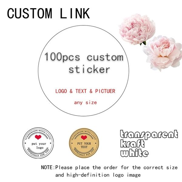 100 Stück DIY runde Aufkleber Personalisieren Sie Siegelaufkleber Persönlichkeit mehrere Stile Hochzeit Geburtstag weiß 220607
