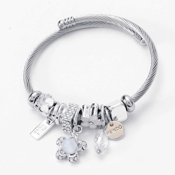 

adjustable personalized diy stainless steel bracelet titanium, Black