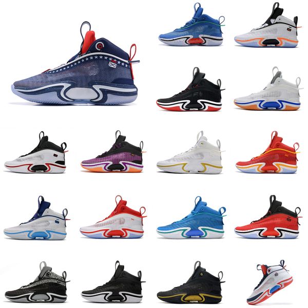 

retro mens 36s jumpman 36 xxxvi aj36 basketball shoes independence usa navy red purple yellow eybl luka tatum sneaker boots with box