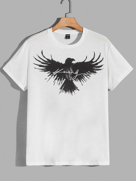 

men eagle and letter graphic tee 11cr#, White;black
