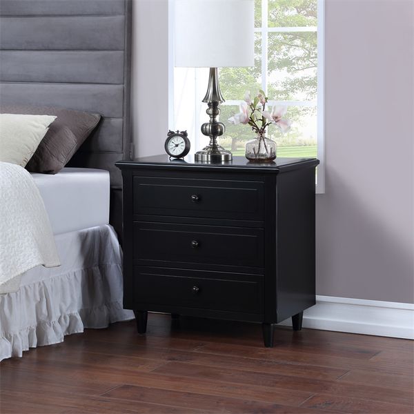 

bedroom furniture 3-drawer nightstand storage wood cabinet