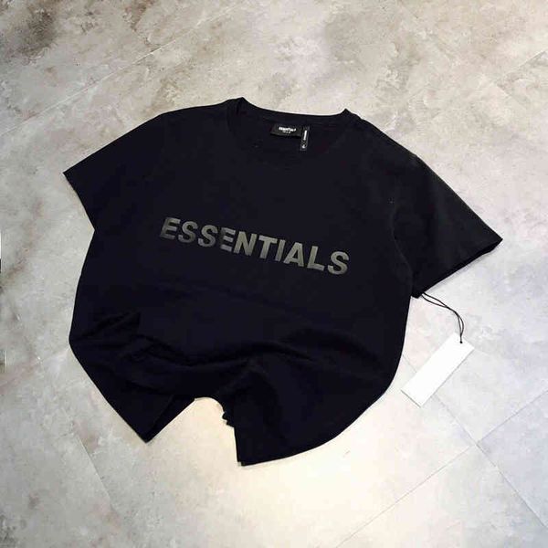 

50% discount bagsfog double line ins essentials high street chest thick offset letter three-dimensional t-shirt, White;black