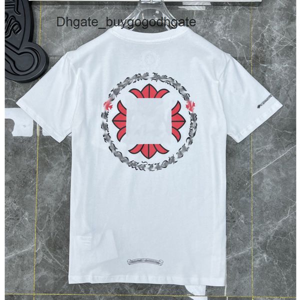 

luxury men's ch women t shirts summer brand man t-shirt fashion cross sanskrit tees letter horseshoe short sleeve designer tshirts boy, White;black