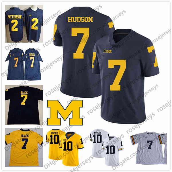 

ncaa michigan wolverines 2021 football jersey #25 hassan haskins 9 j.j. mccarthy 83 erick all 14 roman wilso navy white pink yellow men, Black