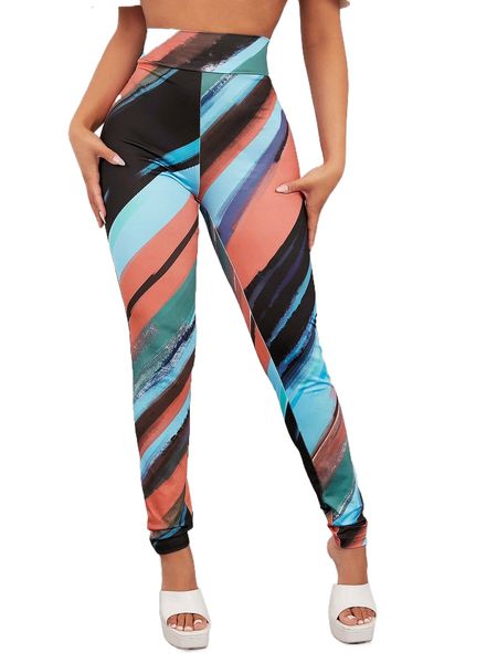 

sxy colorblock wide waistband leggings m0no#, White;black