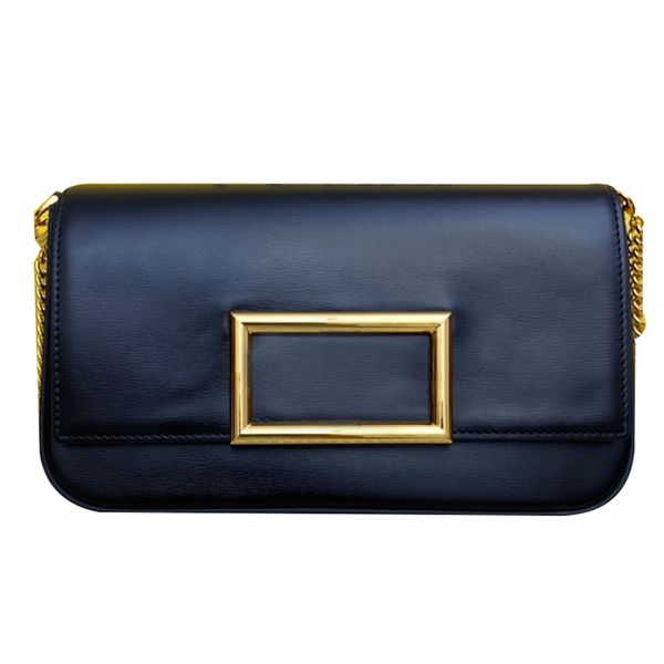 

women bag with fashion golden chain and genuine leather fabric 22cm