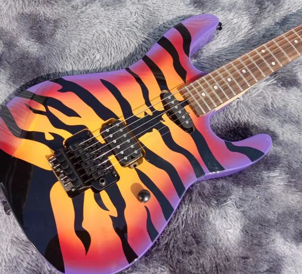 

es electric guitar body basswood neck maple black hardware floyrose bridge