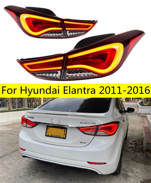 AutoTail Licht Für Hyundai Elantra 20 11-20 16 Rücklichter LED DRL Tagfahrlicht Nebel Lichter Angel Eyes hinten Lampe