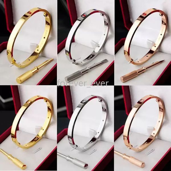 

[with box] sellers jewelry screw bangles 316l titanium steel wrist band cz stone bangle screwdriver bracelet, Red;brown