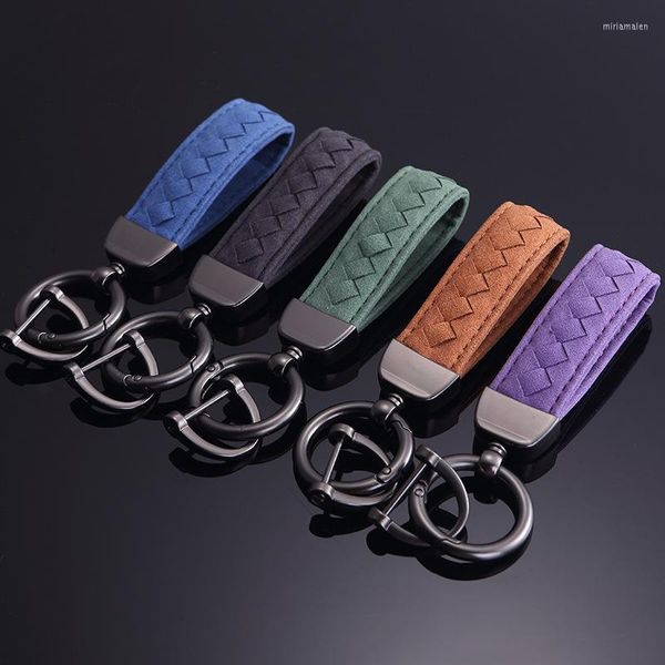 Keychains camurça de couro de couro chaveiro anel de chave para kia rio k2 k3 k5 k4 kx5 cerato soul forte sportage r sorento acessórios miri22