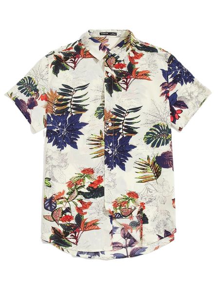 

men leaves print shirt o2uo#, White;black