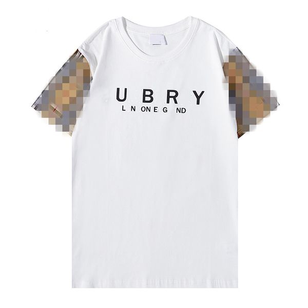 

designer men's t-shirts ladies letter plaid clothing summer short sleeve shirts men's casual tees crew neck tt, White;black