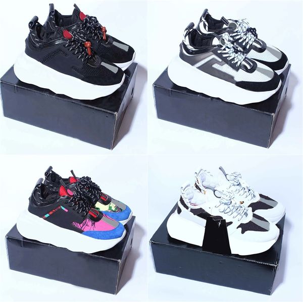 

chain reaction sneakers designer sneakers classic men casual shoes platform sneaker leather suede trainers women walking runner shoe, Black