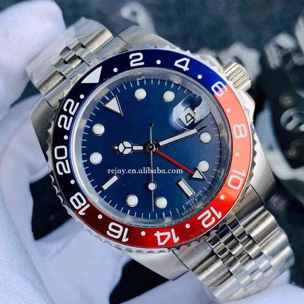 

fashion designer watches wristwatch deluxe mens watch 40mm cola ceramic rotating bezel blue magnifier asia 2813 automatic movement watches, Slivery;brown