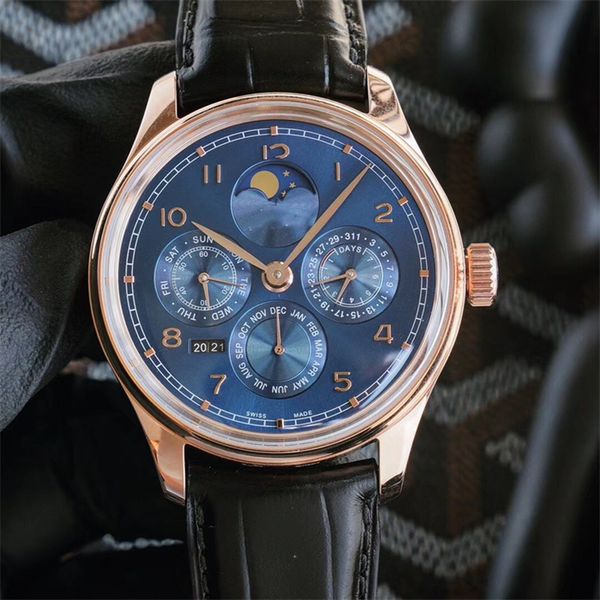 

v9 montre de luxe men watches 41*13mm 52610 automatic machine movement with date, month, week and calendar display luxury watch wristwatches, Slivery;brown