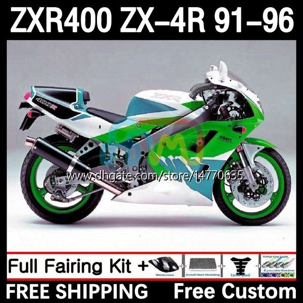 Corpo carrocante para Kawasaki Ninja ZXR 400 CC ZX4R ZXR400 ZX-4R 91 92 93 94 95 96 12DH.167 BODY ZX 4R ZXR-400 1991 1992 1993 1994 1995 1996 400cc 91-96 oem Faireing Kit White Kit