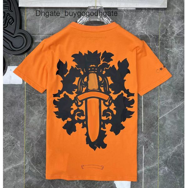 

classic mens summer t shirts horseshoe flower tees ch brand man cross t-shirts sanskrit letter designer tshirts luxury boy hip hop sweater w, White;black