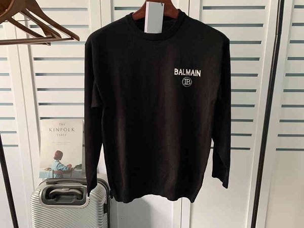 

women's sweaters autumn and winter balman jacquard letter cotton long sleeved sweater for lovers khu8, White;black