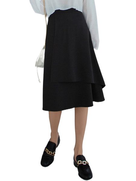 

dazy high waist zip side wrap skirt g3gw#, Black