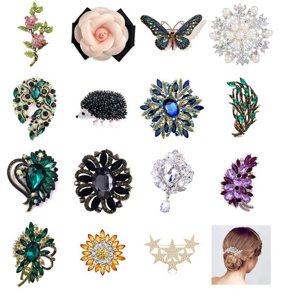 

hair accessories 3 large butterfly brooch pin for women fashion insect accessory with rhinestone crystal wedding party gifts amydb