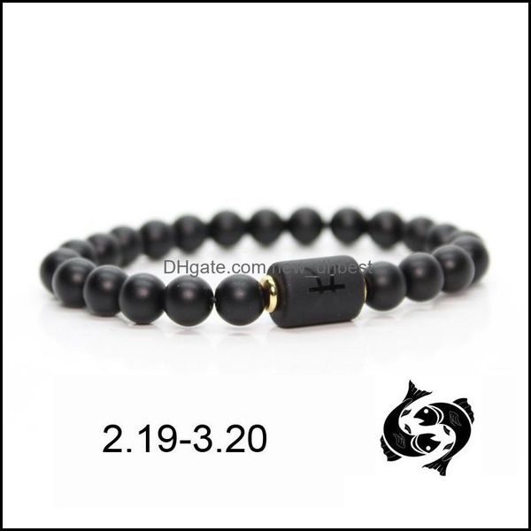 

beaded strands black stone beads 12 constellation couple bracelet men bracelets for women pseras moda mascina hombre man mens jewell dhikx