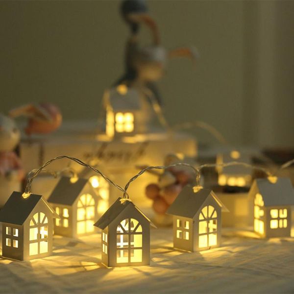 Stringhe 10 LED String Light Fata Ghirlanda Casa in legno Anno natalizio Decorazione Festa di nozze Camera per le vacanze Novità LampadeLED LEDLED LED