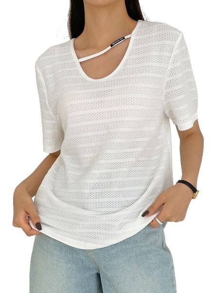 

dazy-less cut out letter patched tee l8cz#, White