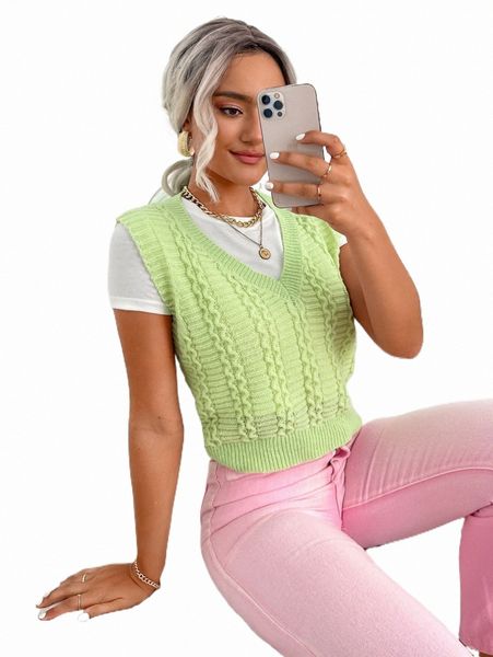 

solid textured knit sweater vest without tee m8ti#, White;black