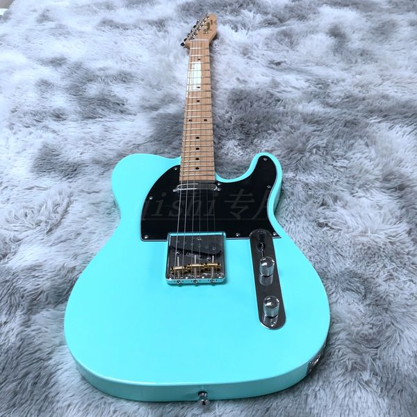 

electric guitar blue color maple wood fingerboard 22 fret