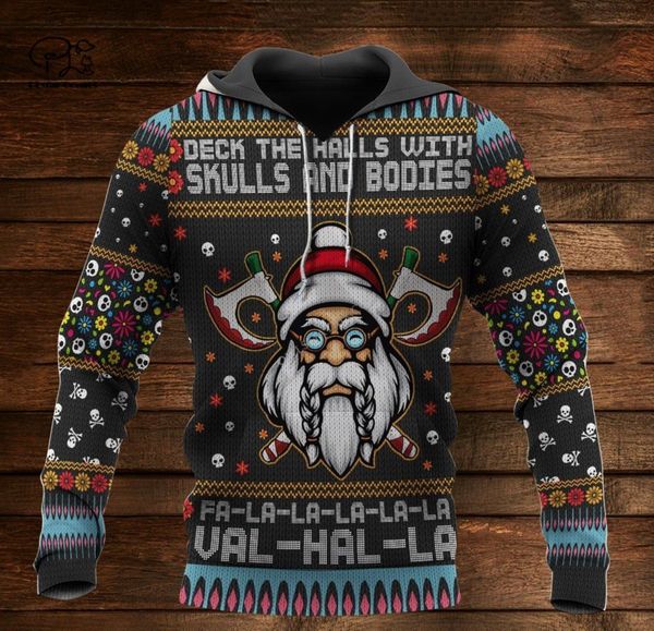 Moletons masculinos moletons plstar cosmos 3dprinted sT Viking Merry Xmas Valhalla Unique Unisex hrajuku streetwear casual hoodieszipsweatshirt 5 230206