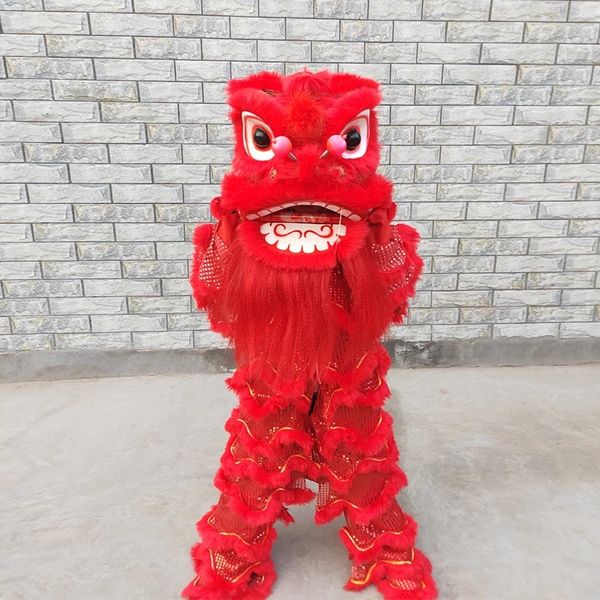 Cadılar Bayramı Single Lion Dance Maskot Kostümleri Yüksek Kaliteli Karikatür Karakter Kıyafet Takım Xmas Açık Mekan Kıyafeti Yetişkin Boyutu Tanıtım Reklam Giysileri