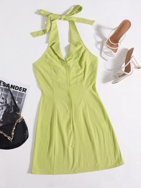 

button front low back bodycon dress r8cj#, Black;gray