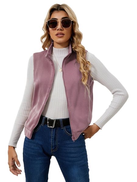 

zip up sleeveless sweatshirt j4qm#, Black