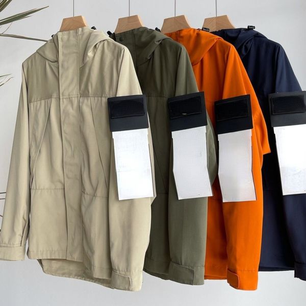 

jacket mens hooded jackets designer embroidered armband nylon waterproof coat outdoor sports hoodie zipper cardigan coats, Black;brown