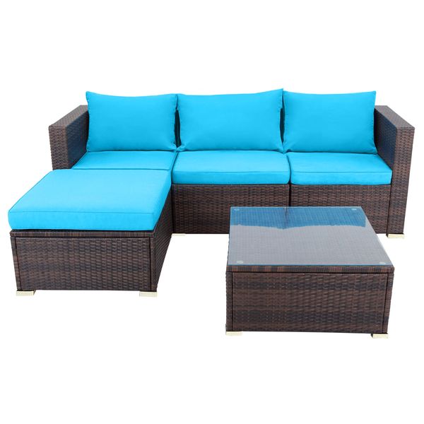 

rattan wicker sofa upholstered combination furniture garden terrace sofa set