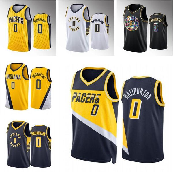 

tyrese haliburton basketball jersey men youth s-xxl white city version jerseys in stock, Black;red