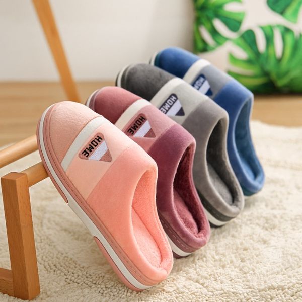 

men house slippers bedroom couple winter ladies slippers warm home shoes indoor house slippers plus size 46 47 48 49, Black