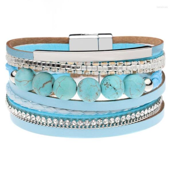 Bracelets de charme Bangle de couro colorido Menina de pulseira Moda 2022 Jóias Idear Gifts Para Mom Sisters and Friendsharm Lars22