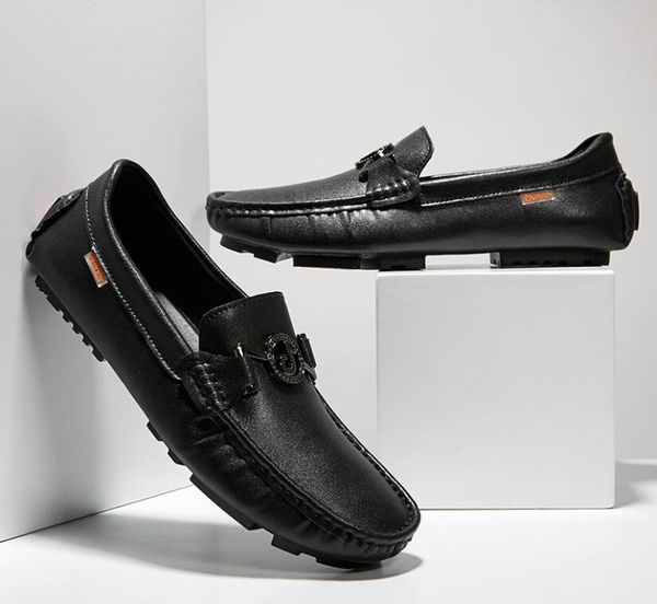 

spring casual men shoes loafers black genuine leather boots luxury design mens leather dress flats shoe with low slip one oxfords qualit si