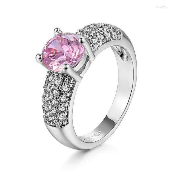 Anéis de casamento Zhouyang Ring for Women Luxury Multicolor 4 1.5 Carat Cubic Zirconia Rose Gold Color Gift Jóias de moda R818 Wynn22