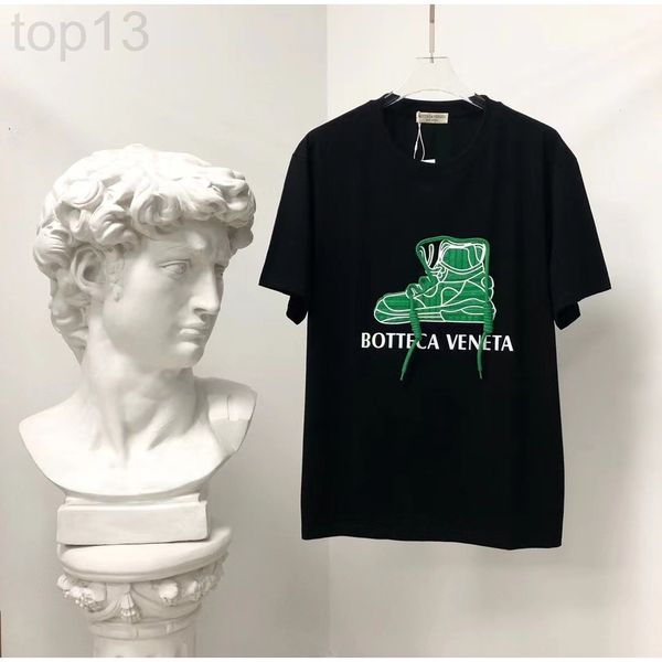 

women's t-shirt designer chaopai 22 early spring new flocking silicone printed letter shoes short sleeve t-shirt for men and women loos, White