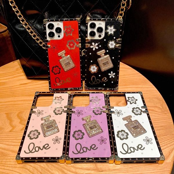 

luxury designer glitter love perfume bottle cases for iphone 13 12 11 pro max xr xs 7 8 plus defender phone case diamond cover