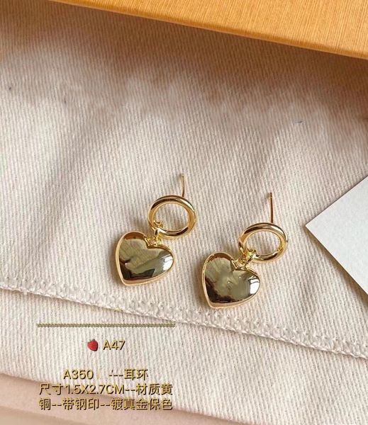 

extravagant design fashion hoop 3d heart love stud earrings gold silver rose ear studs stainless steel earring for women with box, Golden;silver