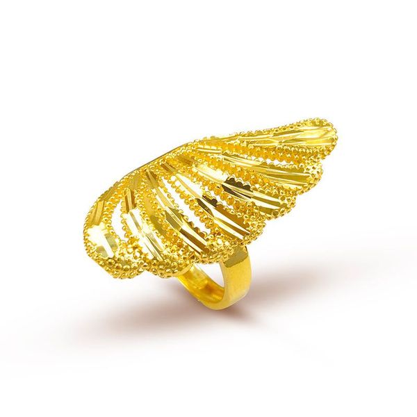 Cluster Rings Retro Женские женские хвосты феникса для женщин 18 тыс. Желтового золота преувеличенное павлин кольцо украшения подарки
