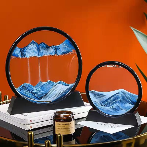 Round Quicksand Painting Living Room Decoration Creative Birthday Gift 3D Three-Dimensional Hourglass Office Gift Wholesale In Stock By Fast Air